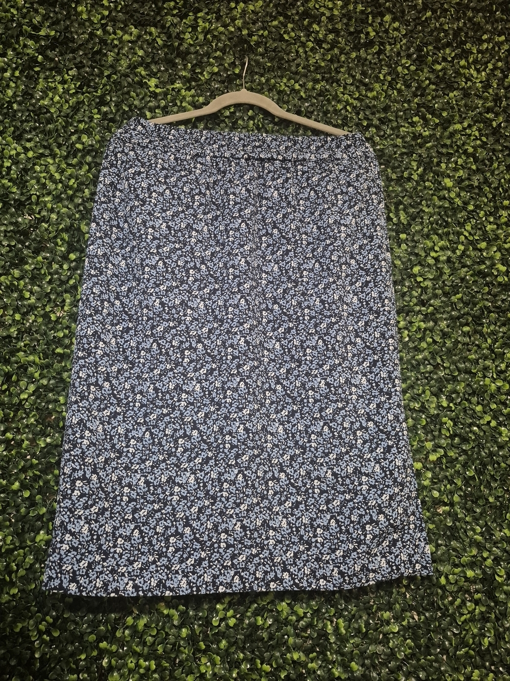 J. Crew Navy Blue Floral Midi Skirt